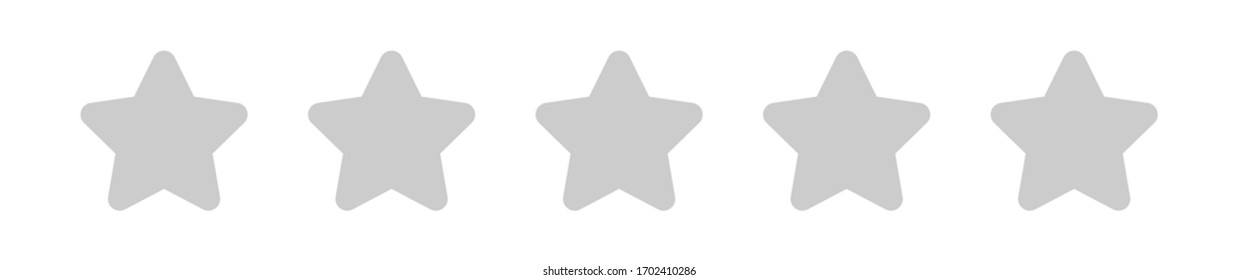 five stars icon cute isolated on white background, chic 5 star shape grey color, illustration simple star rating symbol, clip art 5 star for logo, pentagram five star for decoration ranking award