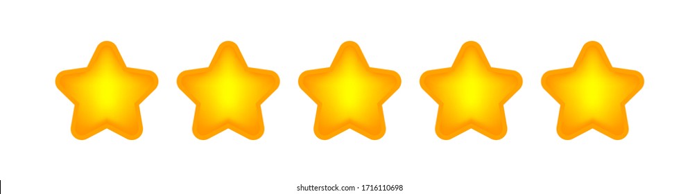 five stars icon cute isolated on white background, chic 5 star shape yellow orange, illustration simple star rating symbol, clip art 5 star for logo, pentagram five star for decoration ranking award