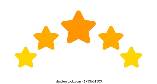 icono de cinco estrellas lindo aislado en fondo blanco