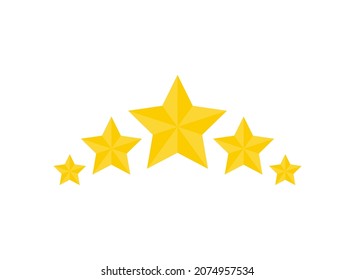 Five stars icon. Flat design vector illustration isolated on white background.