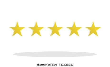 Five stars icon in flat style. Customer rating symbol for your web site design, logo, app, UI Vector EPS 10.