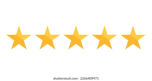 Five stars icon in flat style. Customer product rating vector illustration on isolated background. Review feedback sign business concept.