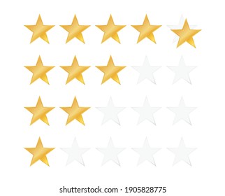 Five stars icon isolated on white background. Stars rating icon for website and mobile apps. Vector illustration
