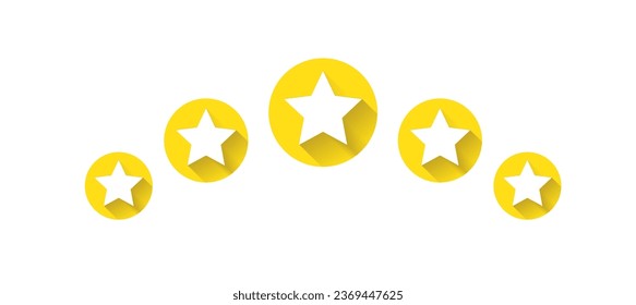 Five stars icon isolated on white background. Stars rating review icon. Vector illustration
