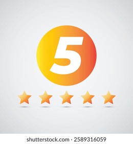 Five stars icon isolated on white background Stars rating review icon Vector illustration Template