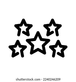 icono de cinco estrellas o logotipo símbolo de signo aislado ilustración vectorial - iconos vectoriales de estilo negro de alta calidad
