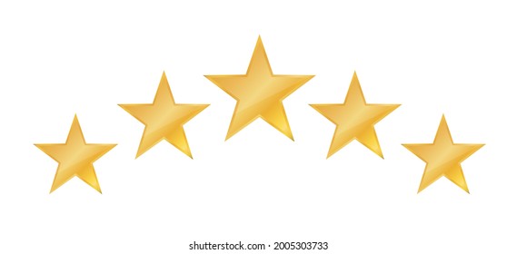 Five stars icon. Stars rating review icon for website and mobile apps. on white background. Vector illustration