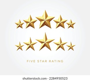 Five stars icon. Stars rating review icon template