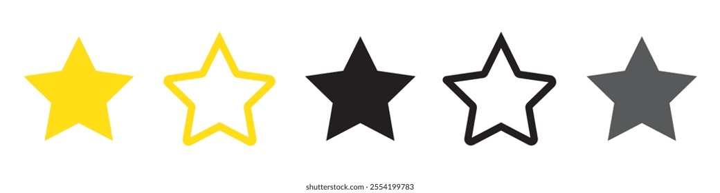 Five stars icon. Stars rating review icon. Vector illustration