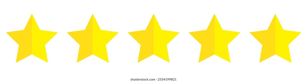 Five stars icon. Stars rating review icon. Vector illustration