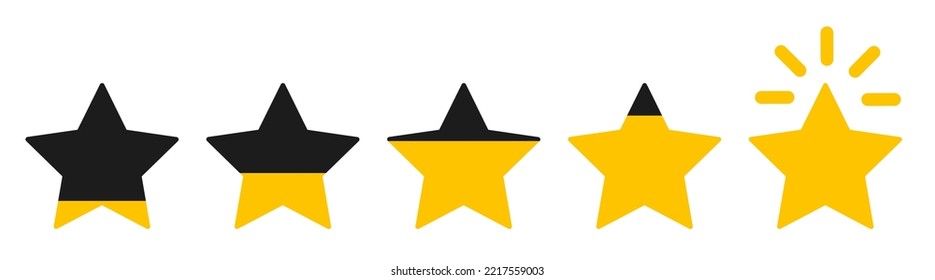 Five stars icon, rating signs, customer reviews sign – stock vector