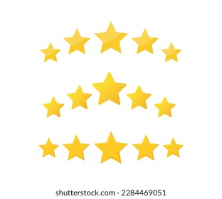 Five stars icon set. Stars rating review icon set. Vector illustration