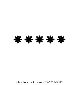 Icono de cinco estrellas. Símbolo de fondo de póster de clasificación de torneos de estilo simple. Elemento de diseño del logotipo de la marca de clasificación. Impresión de camisetas de cinco estrellas. Vector para pegatinas.