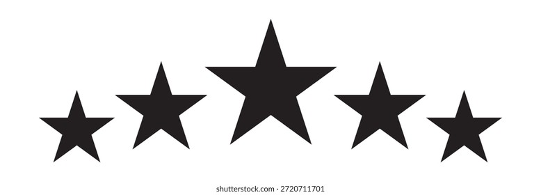 Icono de cinco estrellas Vector. Icono de estrellas colección. Iconos negros del vector de la estrella fijados en el fondo blanco. Elemento de diseño de Vector.