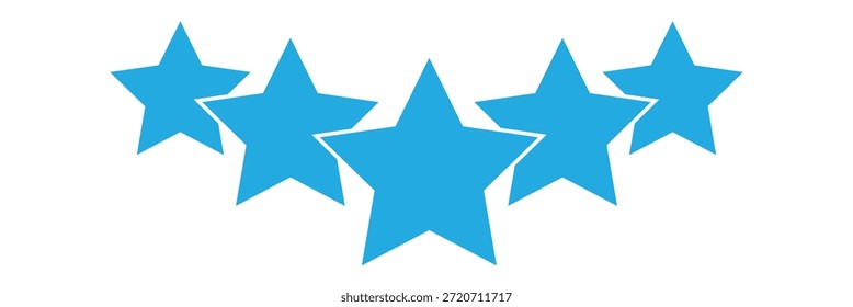 Icono de cinco estrellas Vector. Icono de estrellas colección. Iconos del vector de la estrella del cielo-azul fijados en el fondo blanco. Elemento de diseño de Vector.