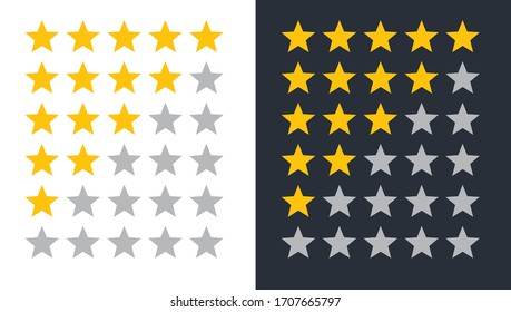 Five Stars Icon Vector. Customer Product Rating Review Flat Symbol for Apps & Web
