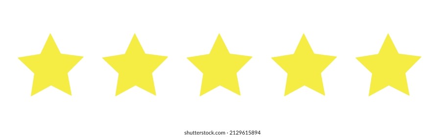 Icono de cinco estrellas Vector. icono plano de revisión de calificación de productos de cliente para aplicaciones y sitios web.
