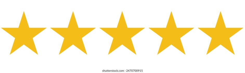 Five stars icon Vector. Five stars customer product rating review flat icon for apps and websites. 11:11