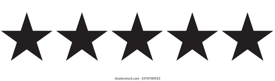 Five stars icon Vector. Five stars customer product rating review flat icon for apps and websites. 11:11