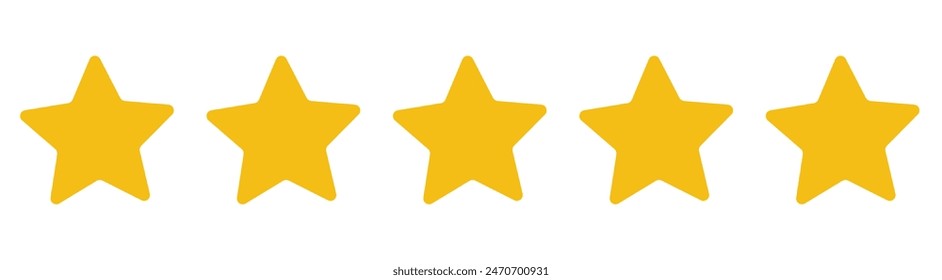 Five stars icon Vector. Five stars customer product rating review flat icon for apps and websites. 11:11