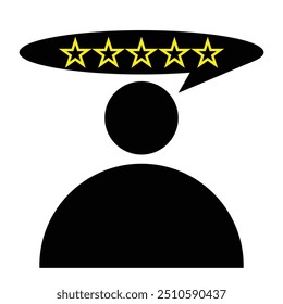 Five stars icon Vector. Five stars customer product rating review flat icon for apps and websites. design eps 10