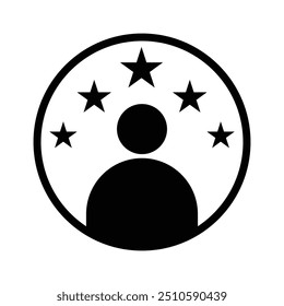 Fünf Sterne Ikone Vektor. Fünf Sterne Kundenbewertungs-Flachsymbol für Apps und Websites. Entwurf eps 10