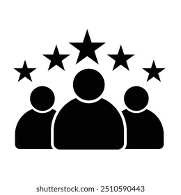 Icono de cinco estrellas Vector. Cinco estrellas Cliente de la valoración del producto de revisión plana icono para App y Sitios web. diseño eps 10