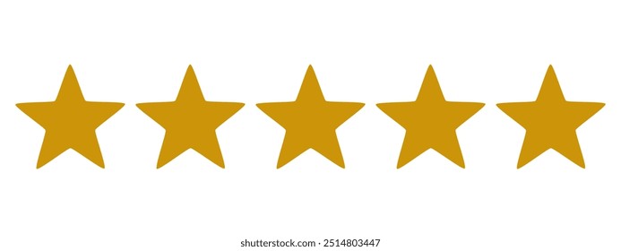 Five stars icon Vector. Five stars customer product rating review flat icon for apps and websites