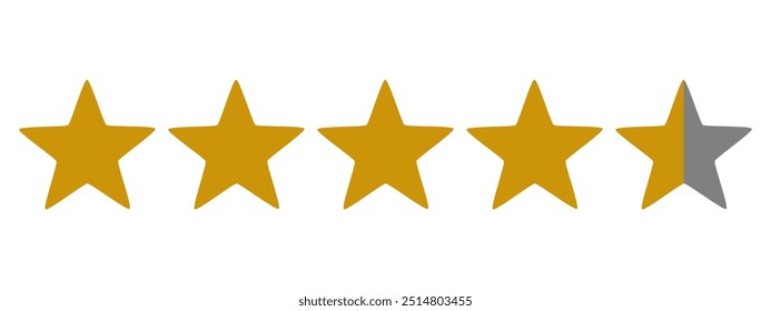 Five stars icon Vector. Five stars customer product rating review flat icon for apps and websites