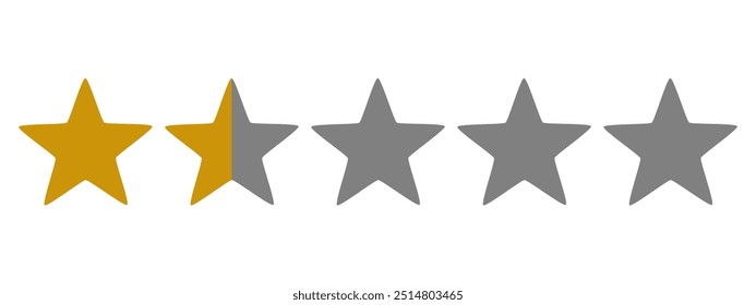 Five stars icon Vector. Five stars customer product rating review flat icon for apps and websites