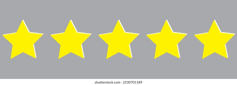 Five stars icon Vector. Five stars customer product rating review flat icon for apps and websites.
