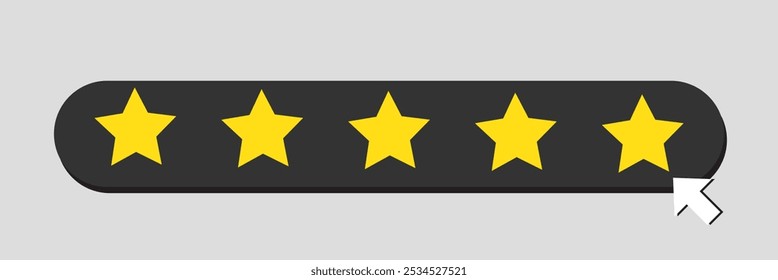 Five stars icon Vector. Five stars customer product rating review flat icon for apps and websites