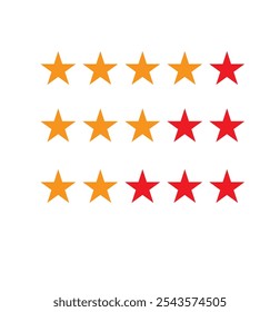 Five stars icon Vector. Five stars customer product rating review flat icon for apps and websites. eps 10