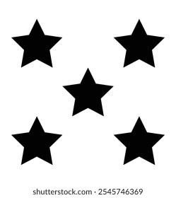 Five stars icon Vector. Five stars customer product rating review flat icon for apps and websites. Vector illustration.