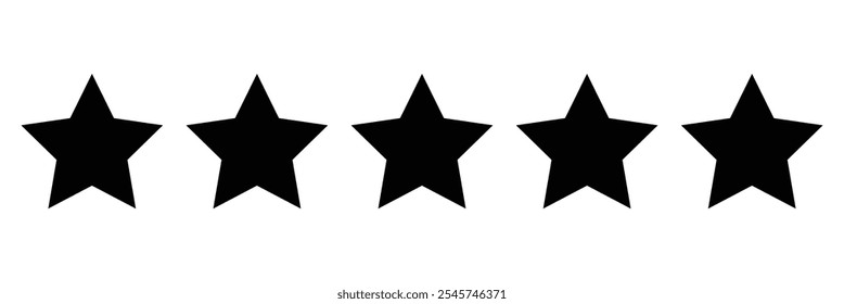 Five stars icon Vector. Five stars customer product rating review flat icon for apps and websites. Vector illustration.