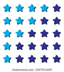 Five stars icon Vector. Five stars customer product rating review flat icon for apps and websites. 545