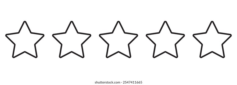 Five stars icon Vector. Five stars customer product rating review flat icon for apps and websites. 545