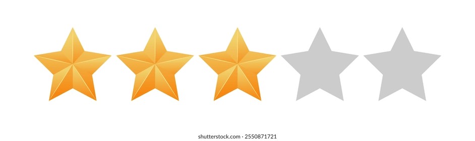Ícone de cinco estrelas Vetor. Avaliação de avaliação de produto de cinco estrelas para aplicativos e sites