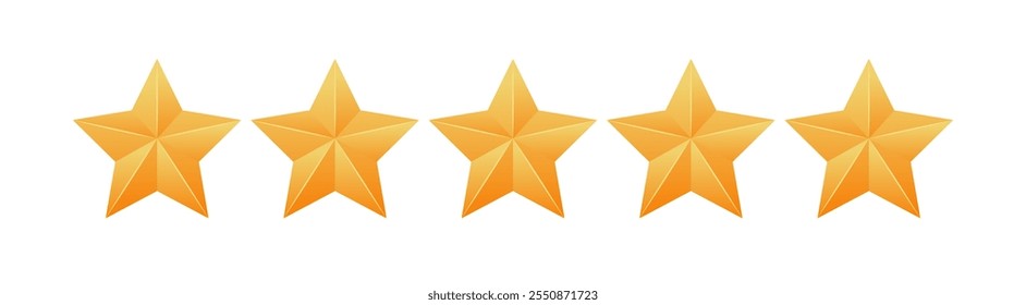 Icono de cinco estrellas Vector. Cinco estrellas Cliente revisión de la calificación del producto para App y Sitios web