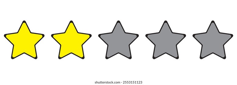Five stars icon Vector. Five stars customer product rating review flat icon for apps and websites.