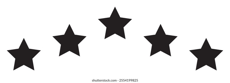 Five stars icon Vector. Five stars customer product rating review flat icon for apps and websites.