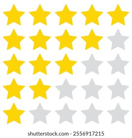 Five stars icon Vector. Five stars customer product rating review icon vector .