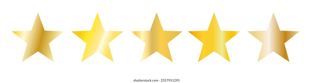 Five stars icon Vector. Five stars customer rating of the product. Star icon set, flat icon for apps and websites.