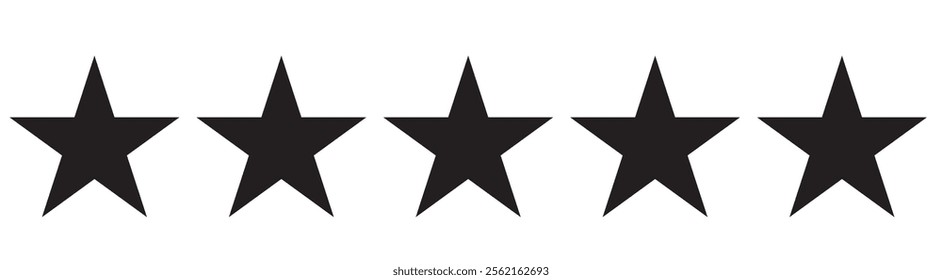 Five stars icon Vector. Five stars customer product rating review flat icon for apps and websites