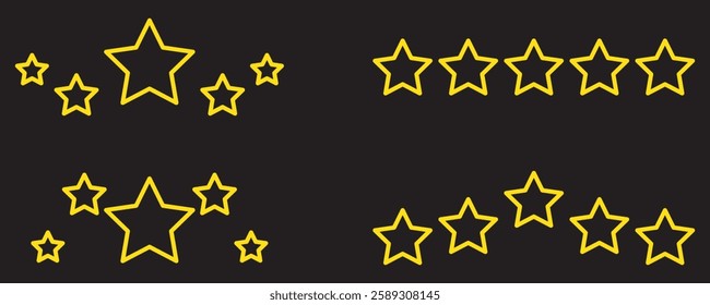 Five stars icon Vector. Five stars customer product rating review flat icon for apps and websites. 