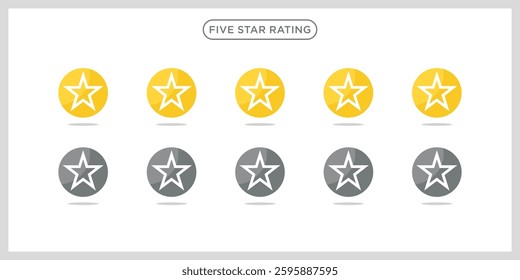 Five stars icon Vector. Five stars customer product rating review flat icon.