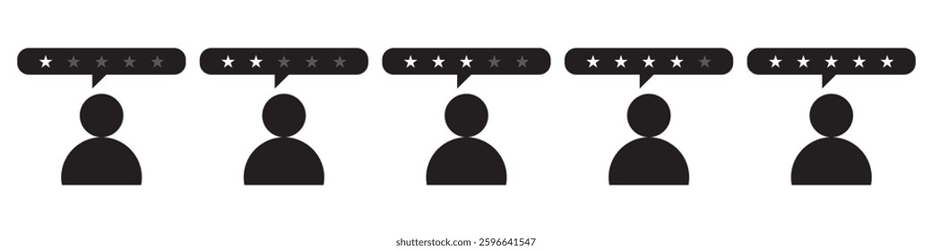 Five stars icon Vector. Five stars customer product rating review flat icon for apps and websites.