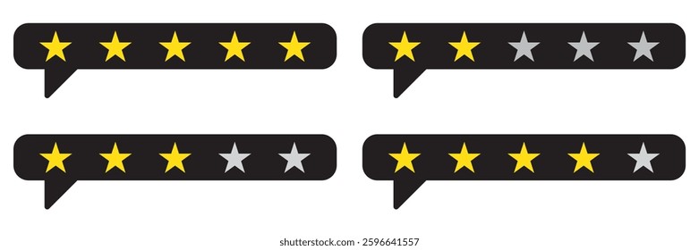 Five stars icon Vector. Five stars customer product rating review flat icon for apps and websites.