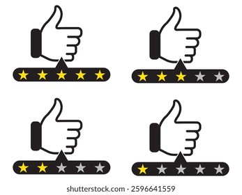 Five stars icon Vector. Five stars customer product rating review flat icon for apps and websites.