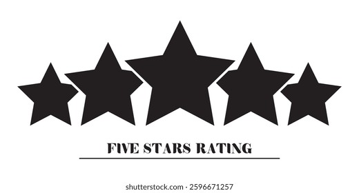Five stars icon Vector. Five stars customer product rating review flat icon for apps and websites.